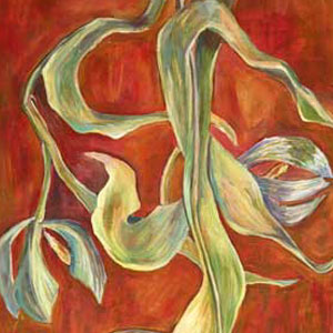 elegante Blumen, farbenfrohe Kunstwerke, moderne Malerei, Tulpen, Hyazinthem, Lilien 