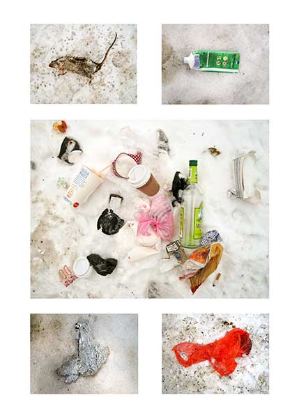Zusammenstellung 3 von Funden im Schnee auf Fotoabzug 50 x 70cm, Ria Siegert